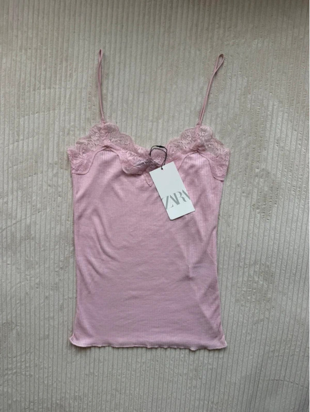 Zara Women’s Lace Trim Ribbed Cami